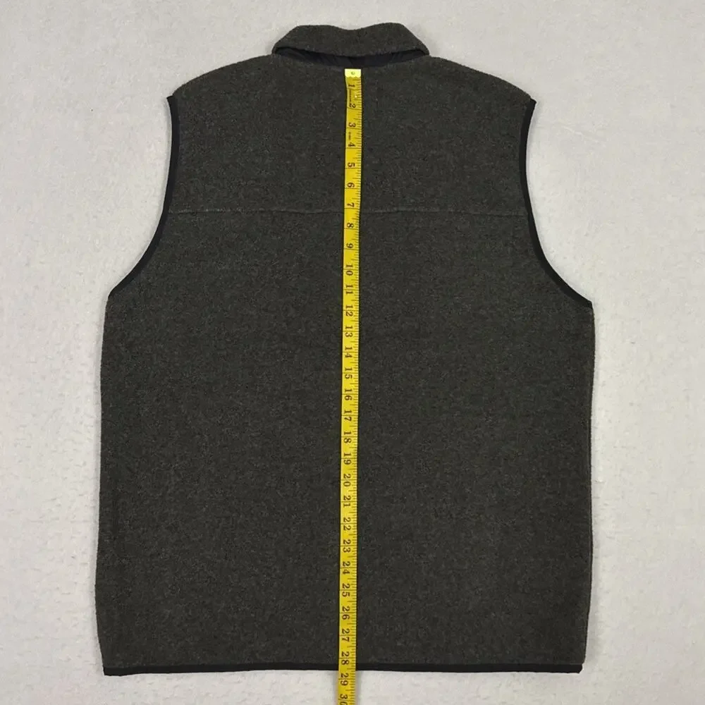 Smartwool Mens Large Fleece Vest Winter Moss Gray Merino Wool Second Cut NWT